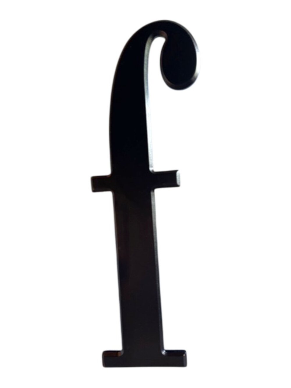NWT- The Spring Shop Black Wooden Lowercase “f” Monogram Wall Decor       6 x 24